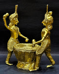 Dokra Showpiece- Two man playing dhamsha instrument