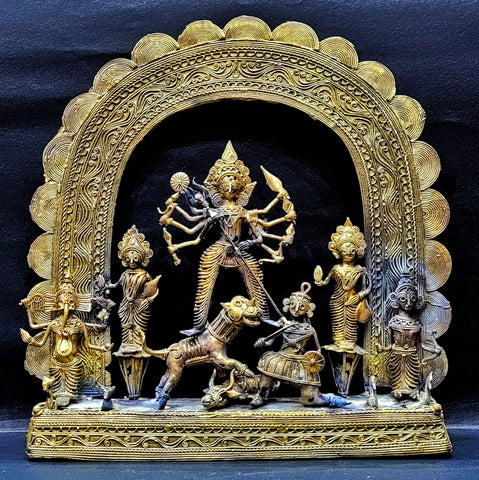 Dokra Unpolished Sculptures of Durga Family